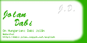 jolan dabi business card